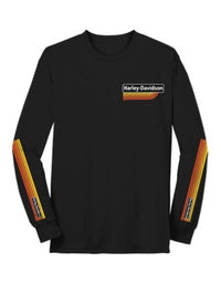 RK Stratman Harley-Davidson® Men's Retro Bars Long Sleeve T-Shirt | Custom Black