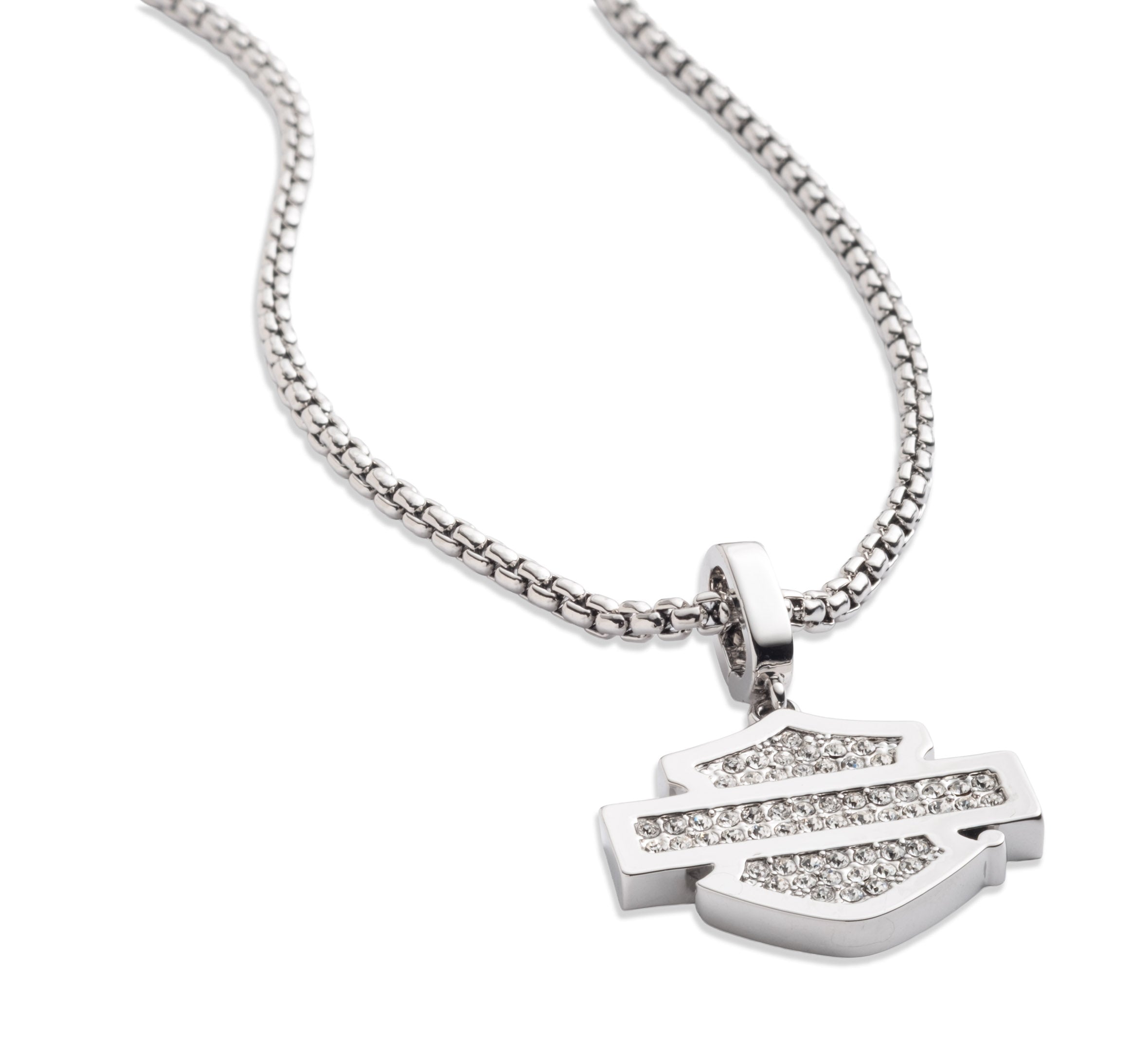 Harley-Davidson Women's Crystal Bar and Shield Necklace – House of