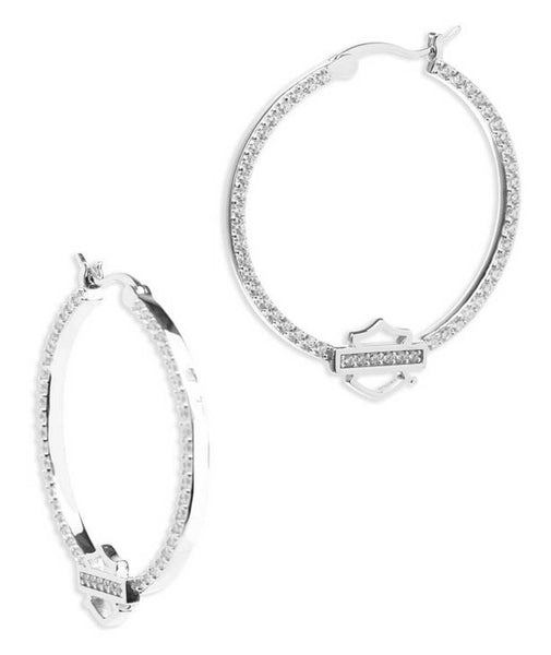 Harley-Davidson® Women's Bling Bar & Shield® Hoop Earrings