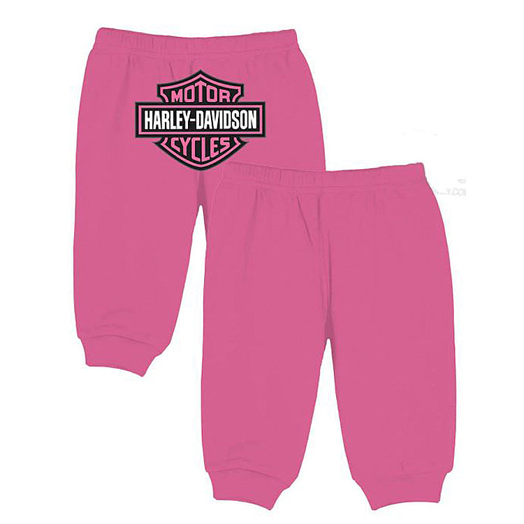 Harley-Davidson® Girls' Pink Knit Fleece Pants | Bar & Shield Logo