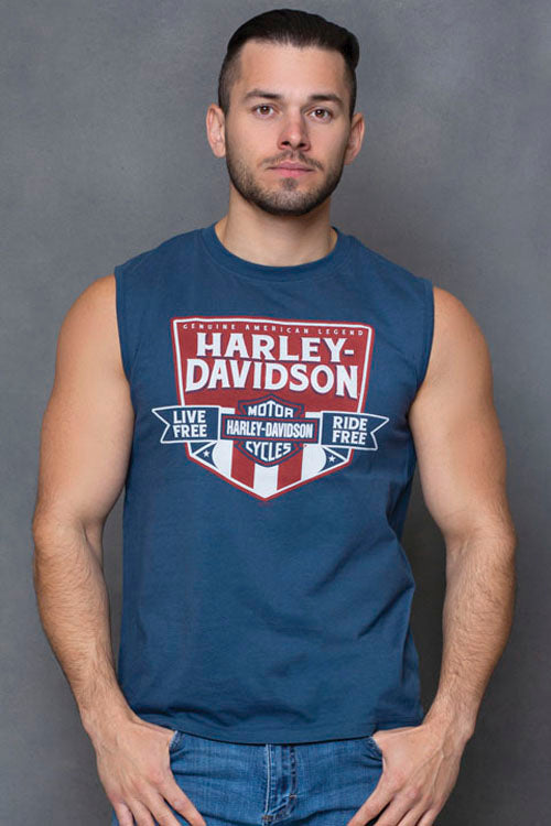 
                  
                    Harley-Davidson® Men's Declaration Muscle Tank | Blue
                  
                