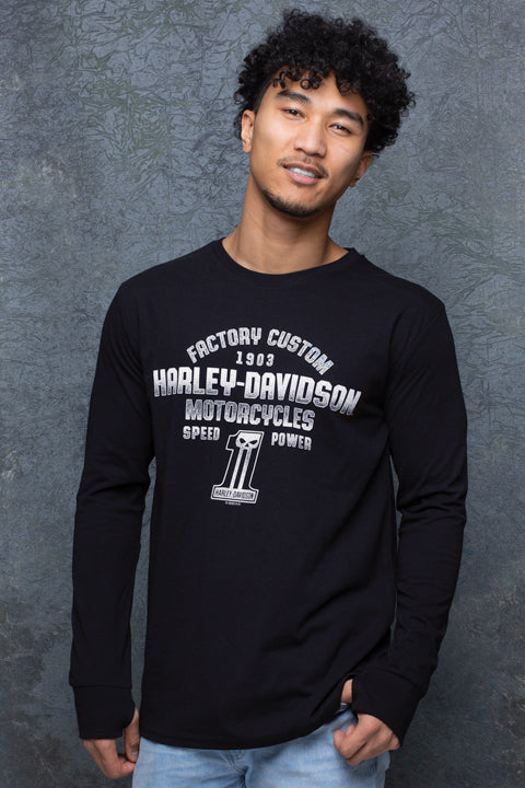 
                  
                    Harley-Davidson® Men's Dark Factory  Long Sleeve T-Shirt | Thumbholes | Black
                  
                