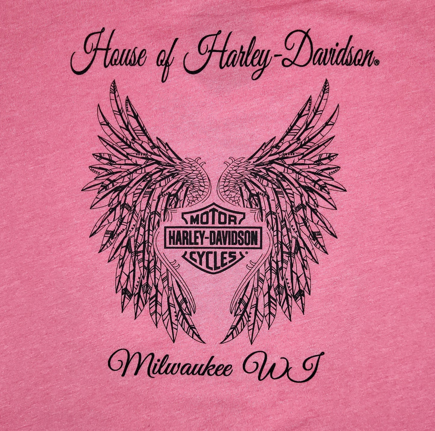 Harley-Davidson® Ladies Worn Text V-Neck Long Sleeve T-Shirt | Thumbholes