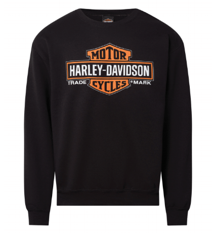 Harley-Davidson® Men's Elongated Bar & Shield® Crew Neck Sweatshirt | Black