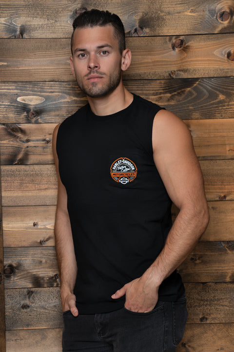 Harley-Davidson® Men's Urgent Sleeveless Pocket T-Shirt | Black