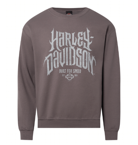 Harley-Davidson® Men's Horned Crew Neck Sweatshirt | Charcoal