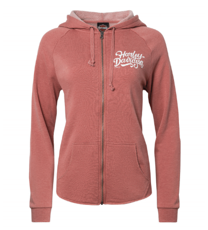 Harley Davidson Women s Nimble Zip Up Hoodie Dusty Rose