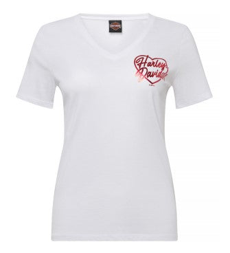 Harley-Davidson® Women's Valentine V-Neck T-Shirt | White