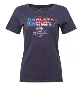 Harley-Davidson® Women's United Scoop Neck T-Shirt | Indigo