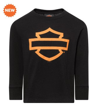 Harley-Davidson® Kids' open Bar & Shield® Long Sleeve T-Shirt | Black