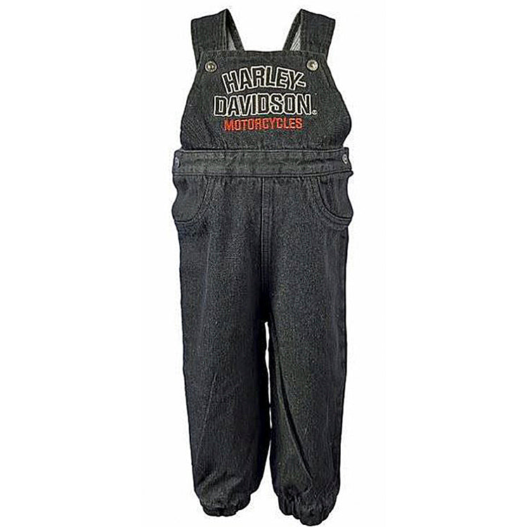 Harley-Davidson® Kids' Black Washed-Denim Overalls