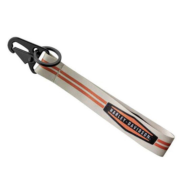 Harley-Davidson® Stacked Logo Wrist Strap Key Chain | Orange Stripes