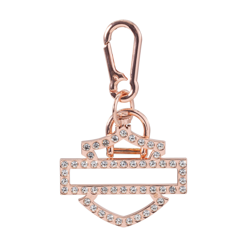 Harley-Davidson® Bling Rose Gold Open Bar & Shield® Key Chain