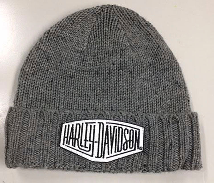 
                  
                    Harley-Davidson® Men's Concrete Lightning Knit Cuffed Skull Cap | H-D® Signature Patch
                  
                