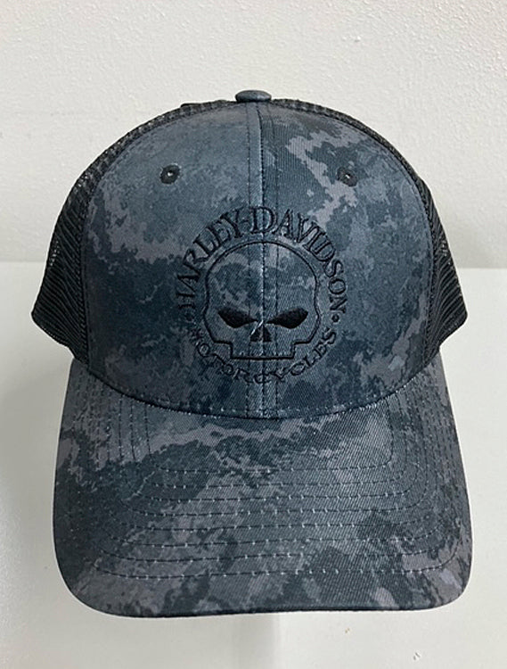
                  
                    House Of Harley-Davidson® Unisex Willie G® Skull Trucker Cap | Grey Tonal Camo | One Size Fits Most
                  
                