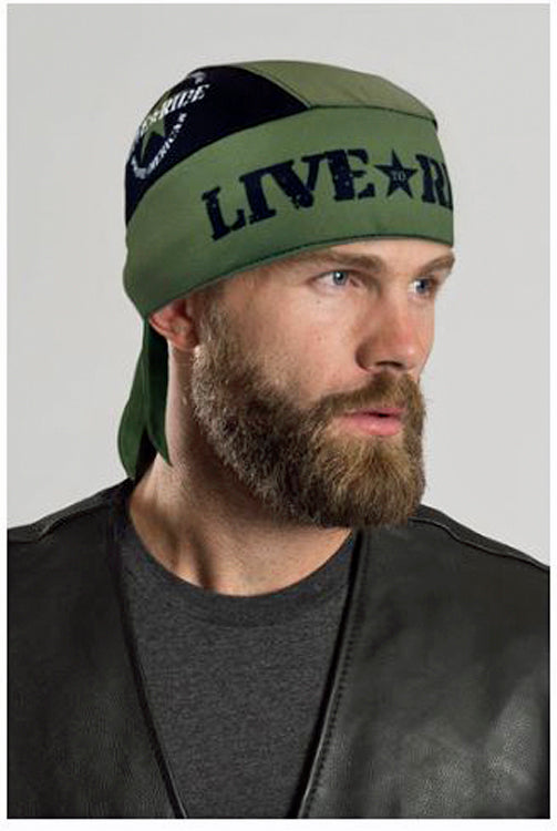 Hair Glove® Unisex Proud American Perforated Full Head Wrap | Green | Inner Elastic Band