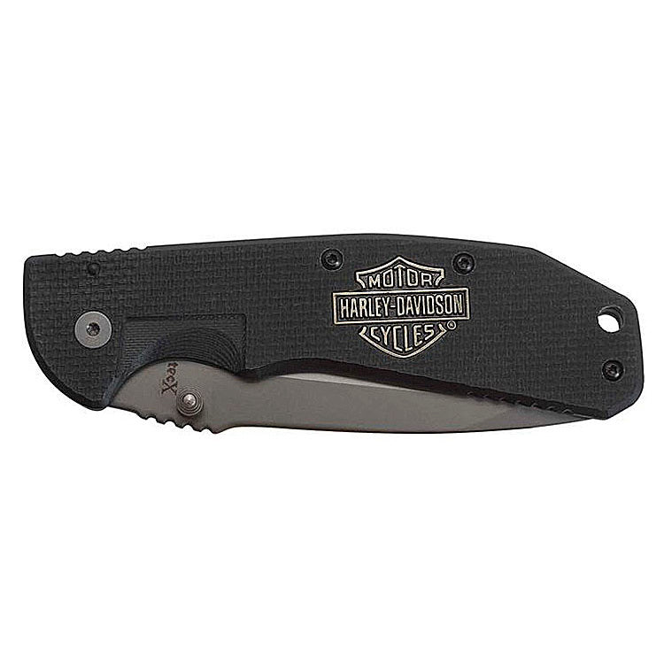 
                  
                    Harley-Davidson® Tec X® Assisted Opening Folding Pocket Knife | Stainless Steel Tanto Blade | Black Coating Handle
                  
                