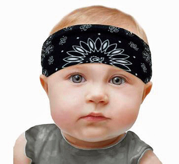 Hair Glove® Baby EZ Bandz Black Paisley Head Band