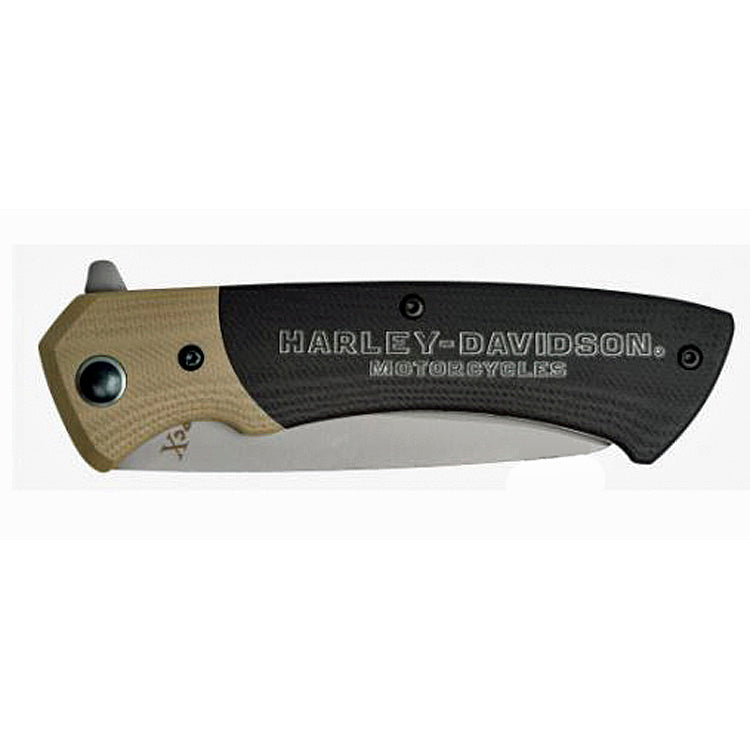 
                  
                    Harley-Davidson® Tec X® Linerlock Folding Pocket Knife | Flipper | G10 Handle
                  
                
