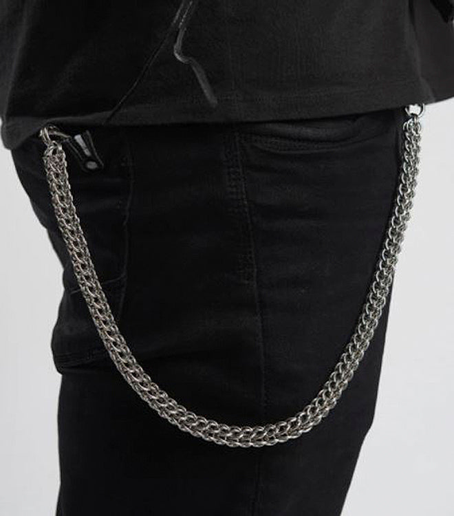 Cool Men's Women's Stainless Steel 18'' Silver Wallet Chain Pants Chai