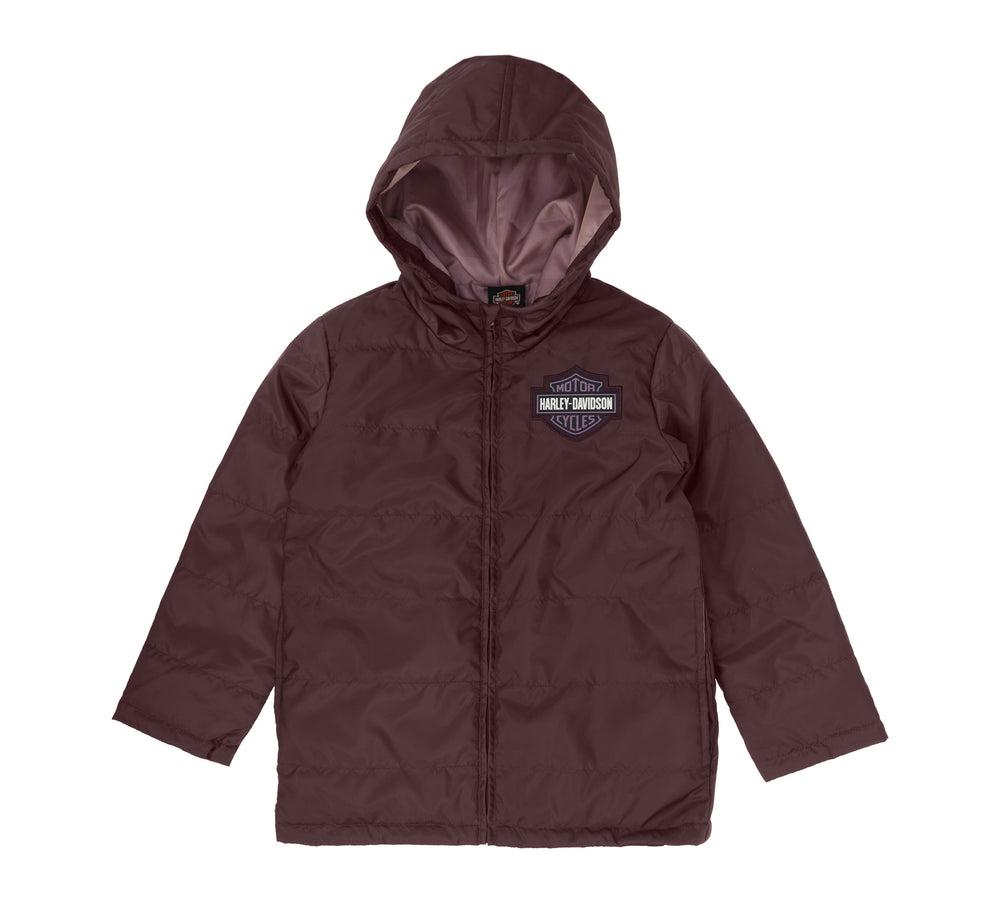 Harley-Davidson® Girls' Channel Quilted Jacket | Dark Plum