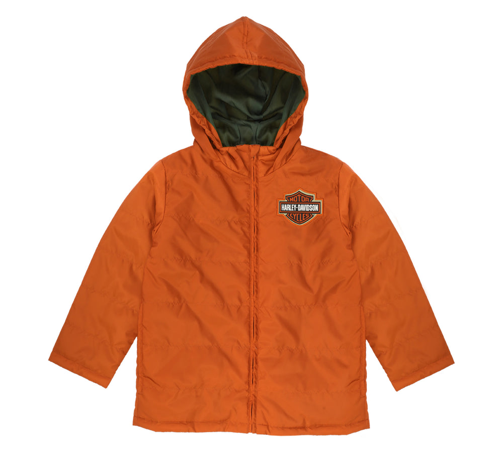 Harley-Davidson® Boys' Channel Quilted Jacket | Vintage Orange