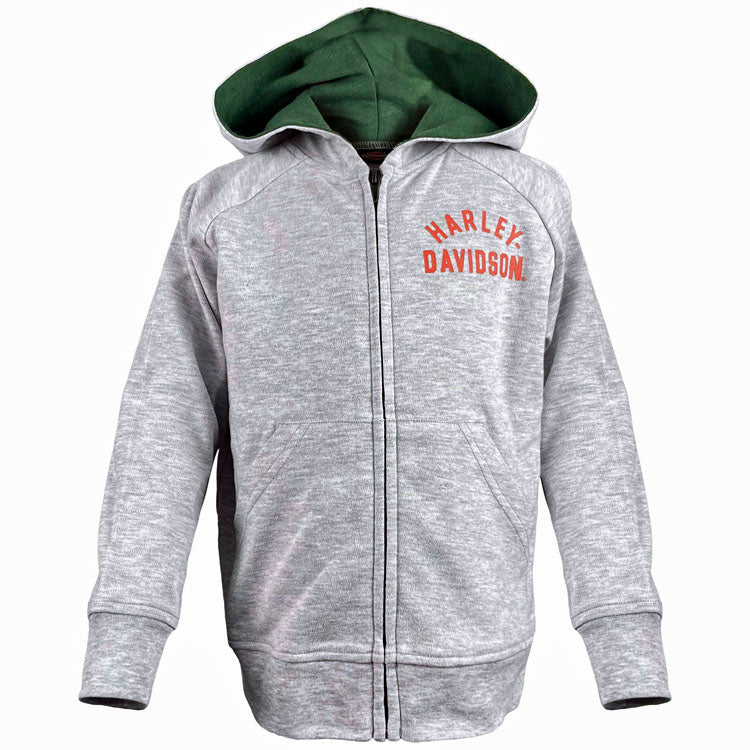 トップス Harley Davidson Full-Zip Hooded Jacket Harley-Davidson Men's Hoodie 3-Tone Copperblock Full Zip