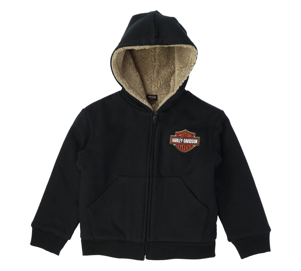 Harley-Davidson® Toddler to Big Boys' Sherpa Lined Hooded Fleece Jacket