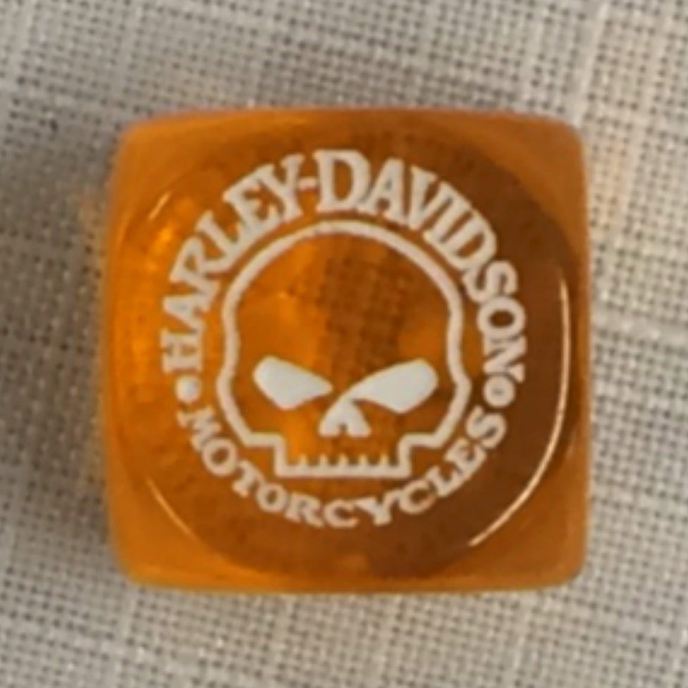 Harley-Davidson® Clear Orange Dice | Willie G® Skull | Sold Individually