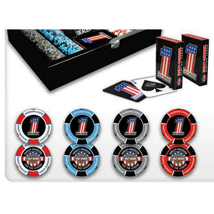
                  
                    Harley-Davidson® #1RWB Poker Players' Set | Includes Chips & Cards
                  
                