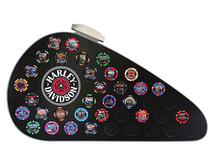 Harley-Davidson® Fat Boy® Gas Tank 39 Poker Chip Magnetic Collectors' Frame