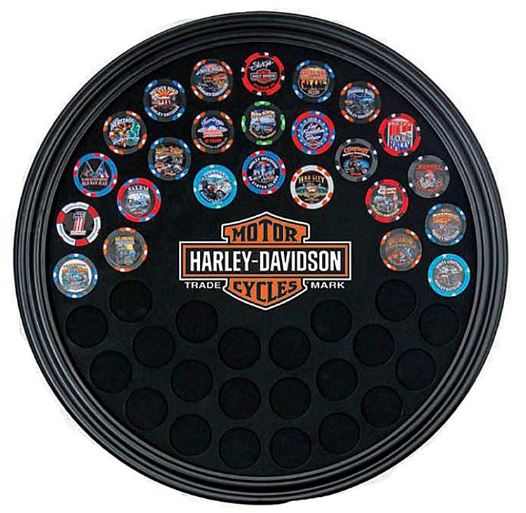 
                  
                    Harley-Davidson® Long Bar & Shield® Trademark Logo Round Poker Chip Collectors' Frame | Holds Up To 47 Chips
                  
                
