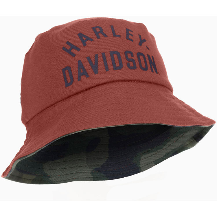 
                  
                    Harley-Davidson® Boys' Reversible Bucket Hat | Orange Reverses To Camo Print
                  
                