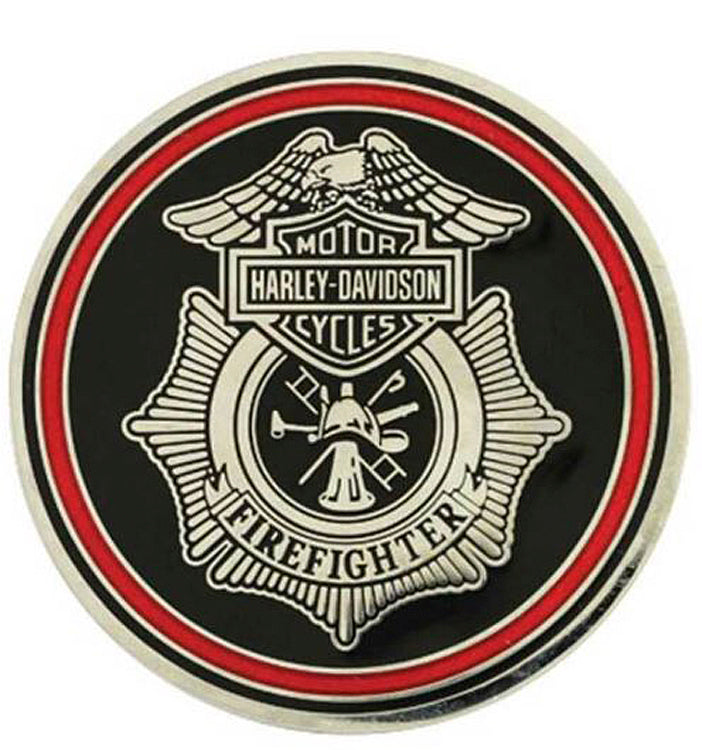 
                  
                    Harley-Davidson® Firefighter Badge Challenge Coin | Bar & Shield® | Collectors' Quality
                  
                
