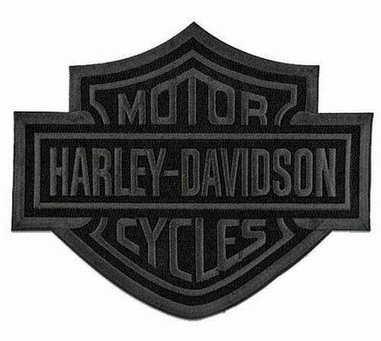 Harley-Davidson® Embroidered Blackout Bar & Shield® Logo Emblem | Large