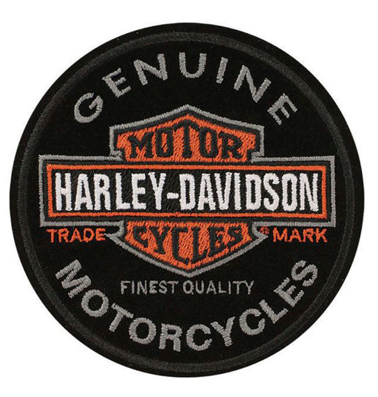 Harley-Davidson® Long Bar & Shield® Trademark Logo Round Emblem | Small