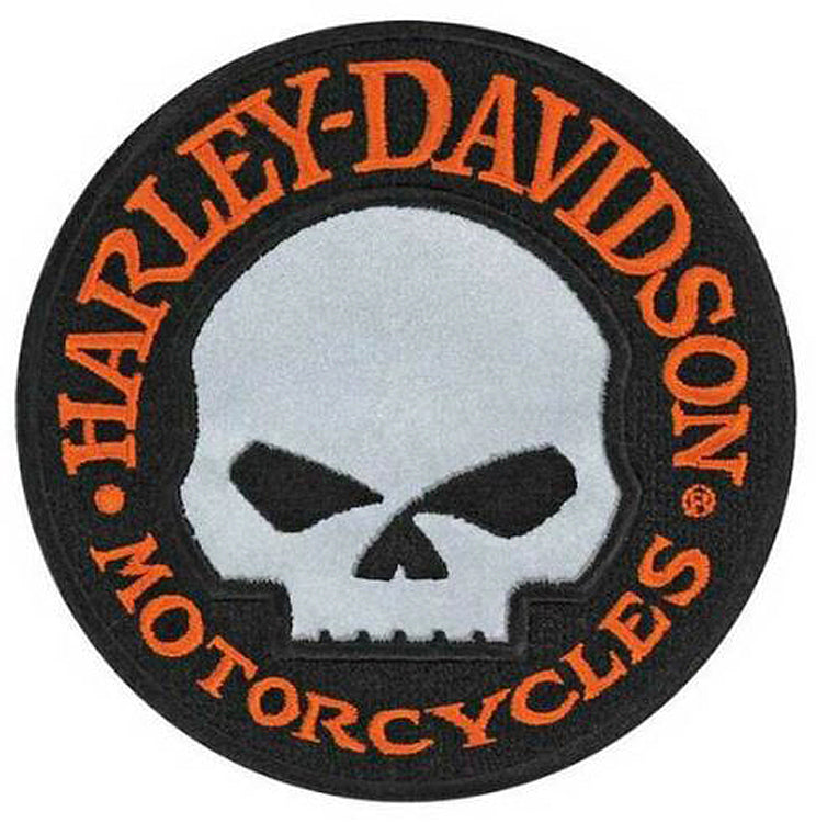 Harley-Davidson® Embroidered Reflective Willie G® Skull Emblem | Small