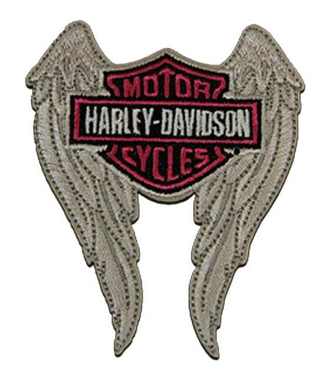Harley-Davidson® Embroidered Winged Pink Bar & Shield® Emblem | X-Small