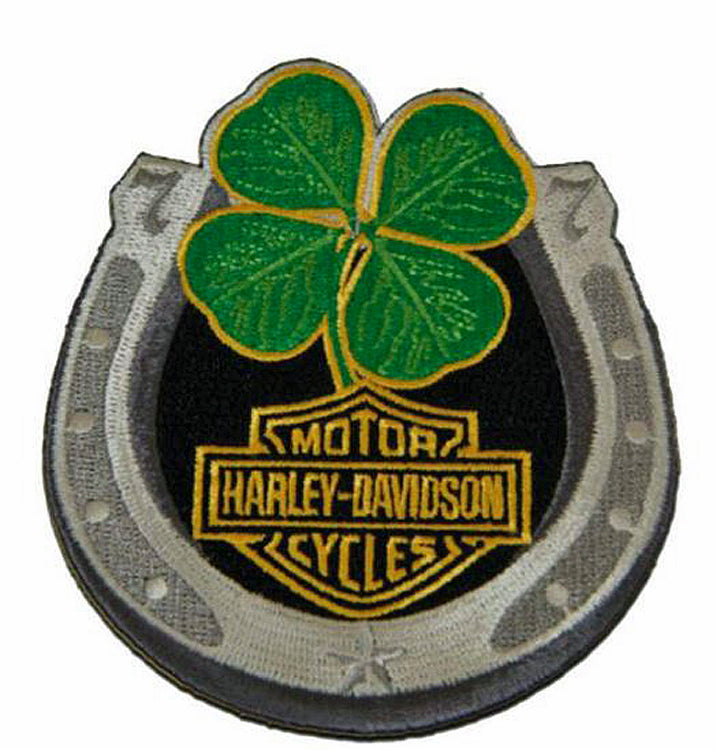 Harley-Davidson® Embroidered Lucky Clover Horseshoe Emblem | Small