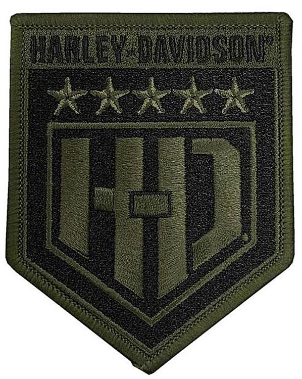 Harley-Davidson® Embroidered Signature Military Shield Emblem | Small