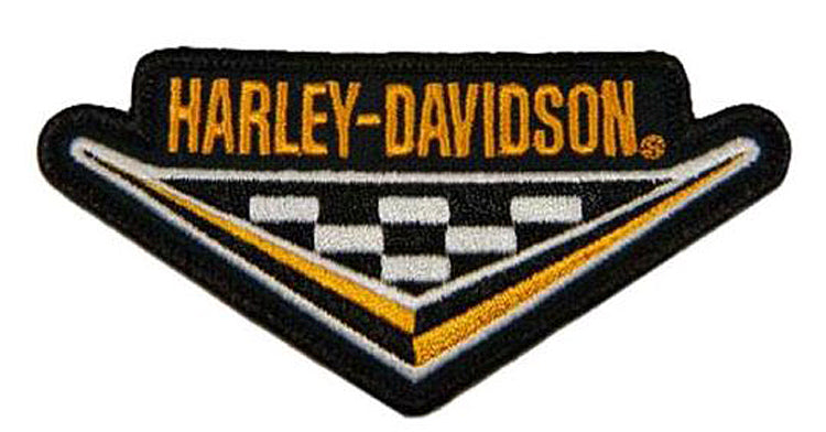Harley-Davidson® Embroidered Signature Nostalgic Checkered Racing Emblem | Small