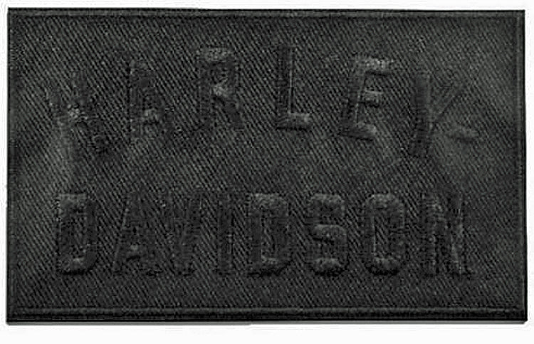 Harley-Davidson® Embroidered Minimal Signature Emblem | Black On Black | Small