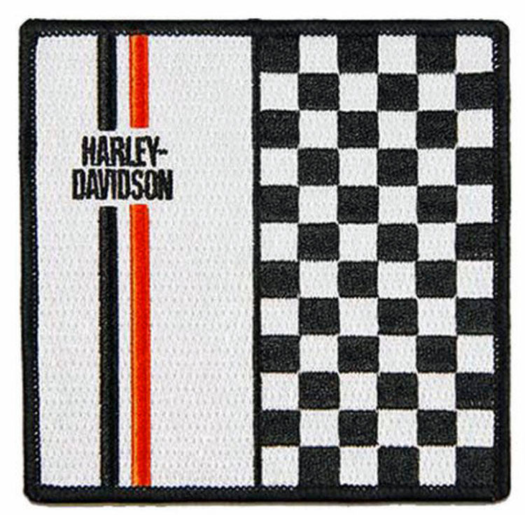Harley-Davidson® Embroidered Checkered Emblem | Stripes & Signature Details | Small