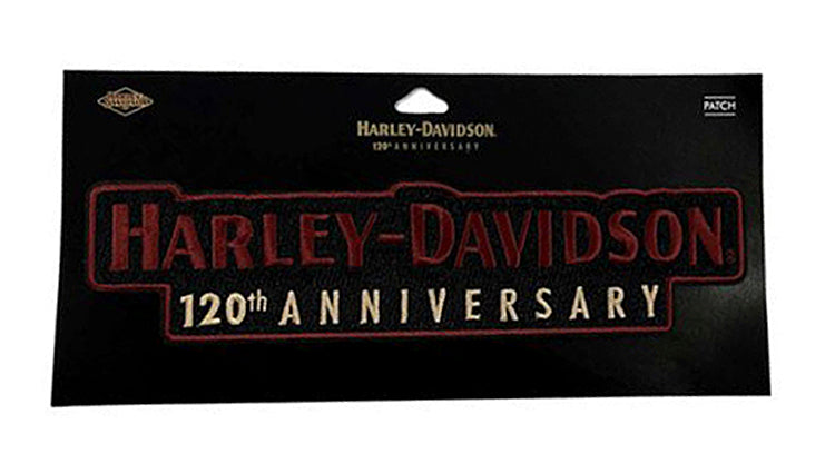 
                  
                    Harley-Davidson® 120th Anniversary Rocker Back Embroidered Emblem | Signature Graphics | Collectors' Quality | Large
                  
                
