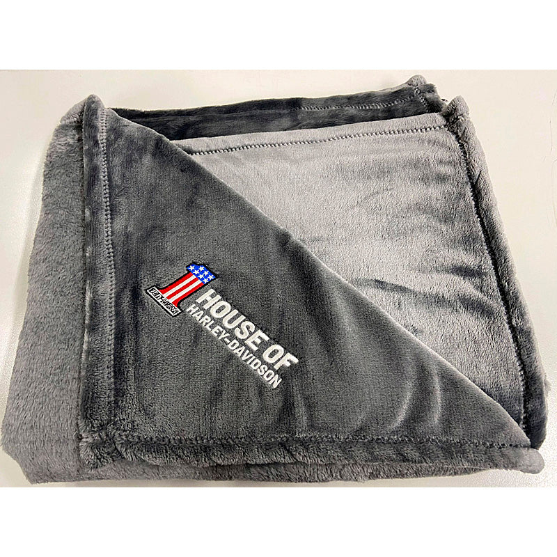 House Of Harley-Davidson® Micro-Fleece Luxury Blanket | Grey