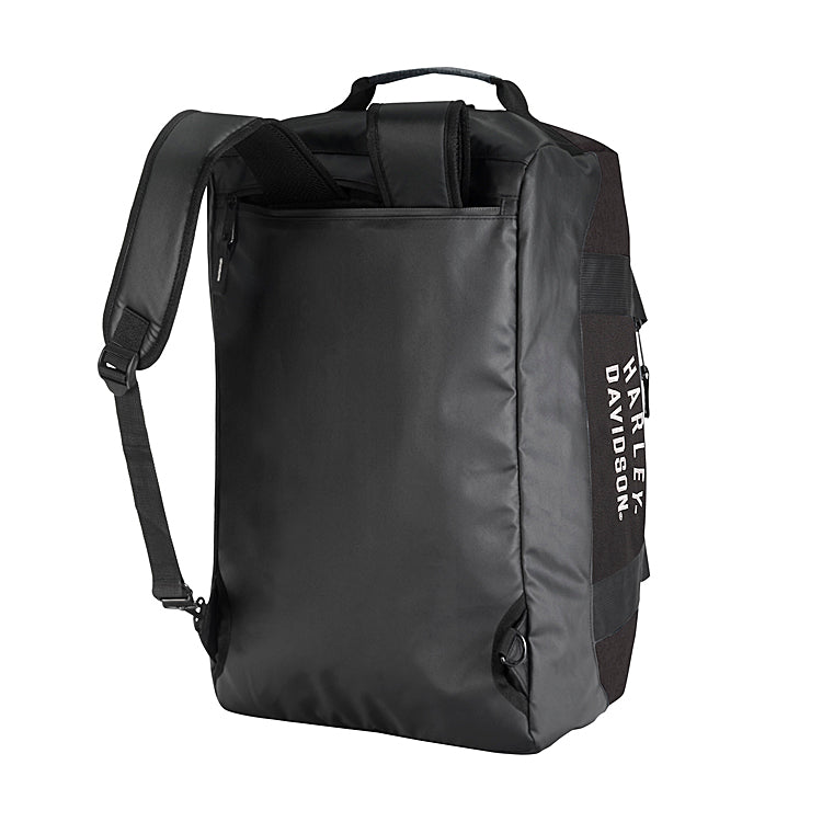 
                  
                    Harley-Davidson® Rugged Twill Convertible Duffel/Backpack | Black | Hide-Away Backpack Straps
                  
                