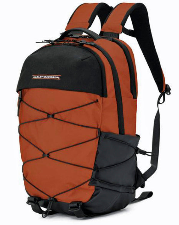 Harley-Davidson® Racing Backpack | Bungee Cord Details | Rust