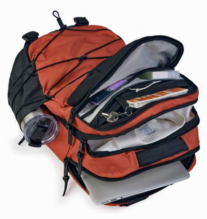 
                  
                    Harley-Davidson® Racing Backpack | Bungee Cord Details | Rust Orange
                  
                