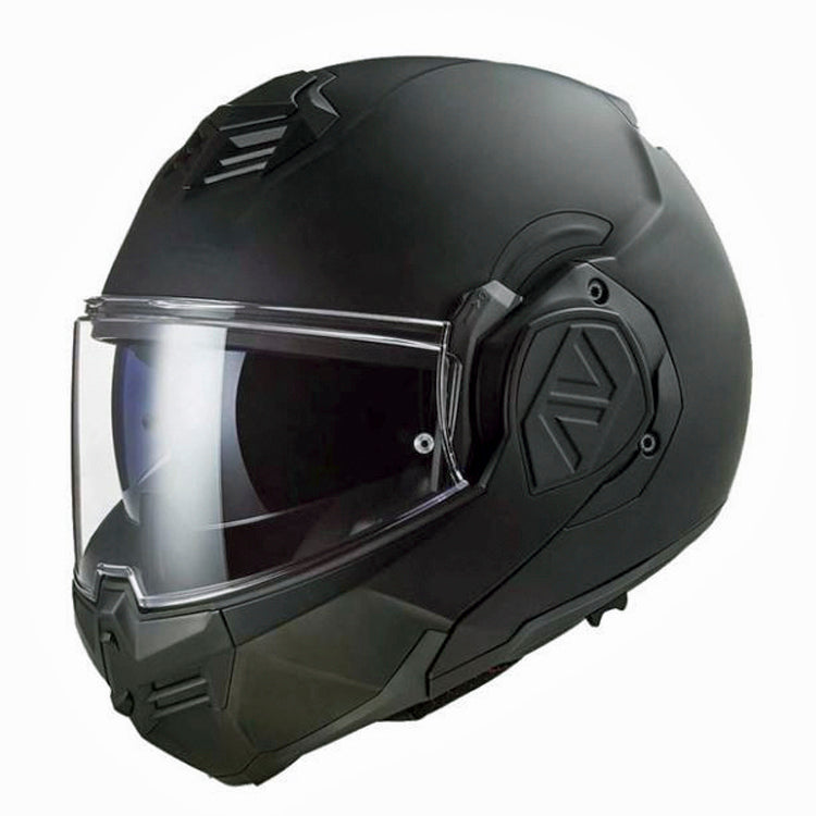 LS2 Advant Noir Modular Helmet | Built-In Sun Visor | Channeled Airflow | Matte Black