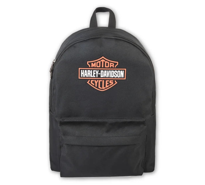 Harley-Davidson® Graphic Bar & Shield® Logo Backpack | Black/Orange